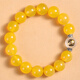 Bao Xinfanrui BOSFRU five elements earth-deficient and earth-replenishing jewelry bracelet, natural crystal, customized yellow agate earth-loving bracelet for boyfriend, five-star replenishing earth-yellow agate bracelet, bead diameter 14mm