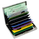 Geyue Metal Card Pack pour hommes et femmes en acier inoxydable Anti-démagnétisation Social Security Carte Box Antift Bank Bank Bank Bank Case Card Clip Bleu 6 Card Position anti-Theft Brush