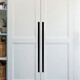 Preda extended handle modern simple wardrobe 1 meter cabinet door black Nordic small door handle drawer light luxury American European style PL1049 black three-hole 800mm length