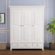 Duwo furniture environmentally friendly water-based paint wardrobe wardrobe two doors three doors solid wood simple European pastoral bedroom overall large wardrobe 3 door wardrobe white