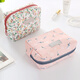 Liuyan Travel Cosmetic Bag Korean Small Portable Women's Cosmetic Bag Hand-held Large Soft Girl Simple Portable Cosmetic Storage Bag Blue Background Floral