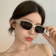 
Lekali sunglasses men and women sunglasses driving internet celebrity taking photos fishing square frame curved new cat eyes showing small retro curved sunglasses [white] + cross button box