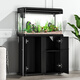 BoYU (BOYU) water-free large fish tank 80 aquarium ecological tank with oxygenation filter Goldfish stream cabinet living room and home use integrated aluminum alloy black luxury package (manufacturer direct hair) (heating rod landscape randomly) 120 long 30 wide 58 high cylinder (ausage filtration) [view cabinet needs to be purchased separately]