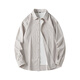 Dingfengbaoluo Japanese solid color simple long-sleeved shirt men's spring and autumn casual layered high-end lapel jacket DFC02 white 4XL