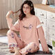 Langsha (langsha) pure cotton pajamas for women in spring and autumn cotton long sleeves trousers for students ins dormitory can wear home clothes suits 9922 M 80-95Jin [Jin equals 0.5 kg]