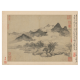 The ancient landscape painting scroll of the Yuan Dynasty Mengxi Mountain Storm and Rain of Mengxi Mountain Scroll of literati famous paintings and antique paintings hanging paintings Yuan Dynasty Mengxi Mountain Storm Album 12172 40X52 cm (spraying painting heart size) Rice paper material (spraying painting heart