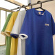 
Ronghu waffle short-sleeved T-shirt design mint mambo summer green loose top round neck summer couple top 1048 white 2XL