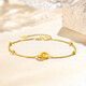 Saturday Fortune (ZLF) 18K Gold Bracelet Interlocking Series Rose Gold Simple Double Ring Color Gold Bracelet T Yellow-16cm+2.5cm