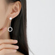 TTMIX platinum earrings for women, fashionable pt950 platinum dancing windmill shiny hoop earrings pendant 5.2-5.4g