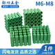 Jinggong polypropylene expansion rubber plug green plastic expansion tube expansion wall plug expansion rubber particle wall plug expansion plug M6 one plate (500 pieces)