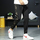 
Fan Pure Trendy Foot Anti-Wrinkle Casual Pants Men's Work Cropped Pants High-Stretch Slim Camouflage Ice Silk Pants xh983 XH983 Black M
