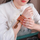 Yanyun Jewelry 10x8mm Dragon Scale Pattern Five-petal Small Rudraksha Bracelet Tiger Eye Stone Pixiu Wenwan Buddhist Bead Bracelet for Men and Women