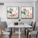 小泸林中式九鱼图装饰画餐厅画书房办公室茶室挂画入户玄关柜客厅壁画 15910 年年有余 烤瓷镶钻100*100黑框