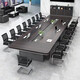 Large conference table long table simple modern conference table rectangular conference room negotiation training bar table and chair combination four colors optional (smoky wood color) 2.4*1.2 meters urban installation