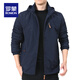 Romon Outdoor Jacke Herrenjacke Herbst Winter im Mittelalter im mittleren Alter Herbst-Top-Kleidung und Velvet Jacke Herren Frühling und Herbst Dicke 9898 Schwarzer Stil plus Samt M.