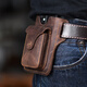 Kangaroo Wear Outing Mobile Phone Waist Bag Men's Harley Small Waist Bag Men's Construction Site Work 2024 Work Multi-Function Belt Brown
