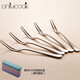 Onlycook stainless steel fruit fork 304 stainless steel Korean creative cake fork mooncake fork dessert fruit pick set stainless steel fruit fork five-piece set (free portable box for purchases of 10 pieces, random color) five pieces