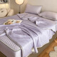 Red bean summer cool ice silk latex cool mat summer cool quilt three and four pieces set summer air conditioning mat machine washable bed cover style - light purple four pieces set / 1.5m cool mat + 2.0m summer quilt + pillowcase 2