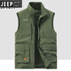 Jeep Spirit Jeep Jeep Al aire libre Jeep Fishing Vest Spring y Autumn Spring y Autumn New MultiPocket Fotography Casual Loose All-Match Jacket Military Green 677a Fleece Style 4xl recomendado 180-195Jin [Jin equivale a 0.5 kg]