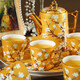 Heart Decoration Garden Living Room British-style Afternoon Tea Tea Set Luxurious European Bone China Water Cup Kettle Household Set Ceramic Tea Cup Gift Box Yellow Wangchun Magnolia 8-head Water Set