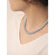 Xuan Song Musi Natural Akoya Seawater Baroque Pearl Necklace Irregular Silver Blue True Multi-linen Necklace Clavicle Chain 40cm