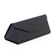 Chuanjitayi Gläser Box handgefertigtes Dreieck Schwarzes Klappglasbox PU Lederkreuzmuster Sonnenbrille Flach Licht Spiegel Box Schwarze Klappgläser Box 2 Stücke