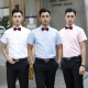 Pugos groomsmen group uniform long-sleeved shirt groom wedding dress brothers group outfit wedding white shirt men's suit white D-sleeve shirt + black trousers + bow tie XL