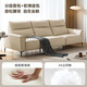 Lin's Home Genuine Cuero Sofá Sala de estar Top Capeta Sofá Sofá Pequeño apartamento Ligera de lujo de cuero italiano Muebles de cuero recto S196 Pearl Gray 3.22m