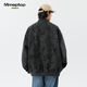 MMOPTOP American PU leather baseball jacket men's spring and autumn trendy handsome work jacket top 6211 black M