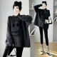YAWULFE Internet celebrity maternity dress fashionable and versatile lazy style autumn and winter new large-size sweater mid-length maternity top two-piece set 7372 gray top [single piece] XL [120-140Jin [Jin equals 0.5 kg]]