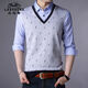 Classic Car (Laoyeche) High-End-Herren-T-Shirt mit falschem zweiteiligen Langarm Jugend-Basishemd Korean Slim Strick-Modetrendmodell 3878 Blau M 165