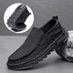Hongxingxiang Alte Peking-Stoffschuhe Herrenschuhe atmungsbezogene lässige Schuhe Ein Fuß Leinwandschuhe Leichte mittlere und ältere Vaters Schuhe weicher Sohle Non-Slip 8807 Herrengrau Single 40