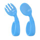 Babyjianle Bebé aprendiendo horquillas y cucharas para sentir la temperatura y el cambio de color cucharas de silicona para bebés alimentando agua y comer puré de frutas y cucharas cálidas Aprenda a comer mesa de rosa polvo + tortillo + caja de almacenamiento