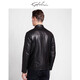 Sachi Satchi [lange Zeit ohne Falten] Herren-Leder-Leder-Jacke für Herren Herumn Neue Style Business Sheepselbe hübsches Stand-up-Halsband-Lederjacke Herren klassischer Stand-up-Halsband Schwarz M 48/170
