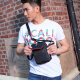 OIWAS fashion crossbody bag men's simple shoulder bag outdoor fitness large capacity bag 2922 black with red
