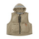 Madden Workwear Multi-pocket Hooded Vest Men's Jacket Sleeveless Outdoor Functional Wind Stacked Vest Vest Fishing Suit Khaki M
