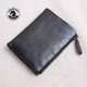 ANDSEEYOU brand genuine leather men's handbag, zipper short wallet, soft leather vertical leather clip, handmade first-layer cowhide wallet, black cowhide