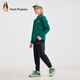 Hush Puppies College Style Children's Clothing Children's Boys' Spring and Autumn New Style Comfortable Casual Long-Sleeved POLO Shirt Pine Leaf Green 140 cm Slightly Thin