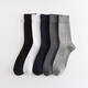 Ningjinji men's black socks business formal wear mid-tube socks solid color cotton spring and autumn trousers leather shoes long stockings breathable thin suit black 3 pairs, one size