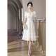 Seidler Evening Dress Light Luxury Niche High-end Engagement White Daily Wear Stunning Princess Dress Adult Ceremony Girl Host Off-White M (Recommended 96-105 Jin [Jin equals 0.5 kg])