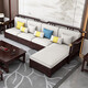 No. 1 Haoting Solid Wood Sofa Living Room New Chinese Furniture Small Apartment Single and Double Triple-Player Storage 2025 New Model 9901# Independent Single [Storage] Cotton and Line Cloth Cover