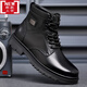 Winter Army hooked cotton leather shoes genuine leather men's velvet leather shoes fur shoes 3513 cruiser military hook men's cotton shoes genuine leather men's boots wool winter Martin boots military hooked boots genuine leather cowhide men's high top 3519-1 black wool style 38