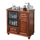 JPHZNB tea bar machine integrated table kettle cabinet home living room fully automatic intelligent solid wood belt integrated cabinet new Chinese style 6626 walnut color disinfectable warm