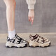 Sipuwang Dad Schuhe für Frauen im Sommer neue runde Zehen hochwertiger Lederschwamm Kuchen Dicke alleinige Sportarten Casual Schuhe Insatile Schuhe für Frauen 6296 Brown 38