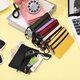 Jiemo Coin Wallet Women Leinwand Handhält kleiner Beutel Student Kurzmini kleiner Geldbeutel Kartenbeutel Herren Reißverschluss Key Coin -Tasche Schwarz