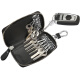 Bopai key bag multifunctional men's coin purse keychain card bag first layer cowhide men's car key bag black