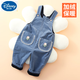 Disney (Disney) overalls for baby girls spring and autumn 2025 new girls spring wear children's corduroy baby children's pure cotton pants 7092 blue double layer plus velvet (10-20) 110cm (XXXL code/recommended 92-100cm)