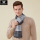 
FREESCOPE wool scarf autumn and winter plaid warm scarf men's high-end neck cover women's versatile neck protection thick shawl blend 6198 meters camel one size (180*30cm)