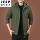 Jeep Spirit Outdoor Herrenjacke Herbst und Winter 2022 Neue Herbstkleidung mittleren Alters mittleren Alters und Herren Frühlings- und Herbst-Dicke 9898 Khaki Style plus Fleece m