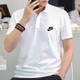Nike (NIKE) T-shirt men's 2024 autumn men's short-sleeved lapel POLO shirt breathable casual tennis white pure cotton short-sleeved men FN3895-100/big/white L